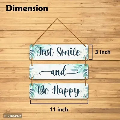 DeCorner Decorative Wooden Printed all Hanger | Wall Decor for Living Room | Wall Hangings for Home Decoration | Bedroom Wall Decor | Wooden Wall Hangings Home.(Just Smile And Be Happy)-thumb4