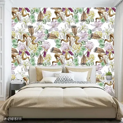 DeCorner - Self Adhesive Wallpaper for Walls (Deer Head Flower) Extra Large Size (300x40) Cm Wall Stickers for Bedroom | Wall Stickers for Living Room | Wall Stickers for Kitchen | Pack of-1-thumb5