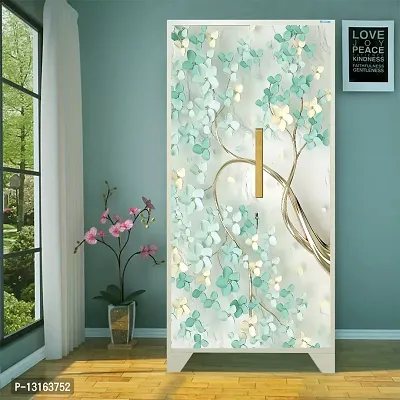 Self Adhesive Almirah Stickers, Wall Stickers, Decorative Sticker Wallpaper for Home Wardrobe Doors (BranchFlowerAlmira) PVC Vinyl Size Large (39 x 84 Inch)-thumb3