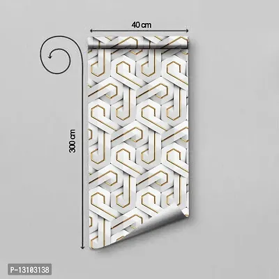 WALLWEAR - Self Adhesive Wallpaper For Walls And Wall Sticker For Home D&eacute;cor (GoldenMaze) Extra Large Size (300x40cm) 3D Wall Papers For Bedroom, Livingroom, Kitchen, Hall, Office Etc Decorations-thumb2