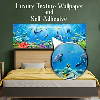 DeCorner Premium Textured Aquarium Painting Wallpaper For Bedroom Wall | Self Adhesive Large Size (6ft x 2ft) For Double Bed | Premium Material Wallpaper | HD Print Wallpaper.-thumb3