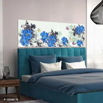 DeCorner Premium Textured Blue Flowers Painting Wallpaper For Bedroom Wall | Self Adhesive Large Size (6ft x 2ft) For Double Bed | Premium Material Wallpaper | HD Print Wallpaper.-thumb3