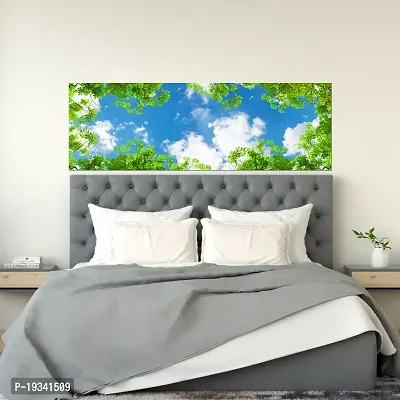 DeCorner Premium Sky Fron Green Window Painting Wallpaper For Bedroom Wall | Self Adhesive Large Size (6ft x 2ft) For Double Bed | Premium Material Wallpaper | HD Print Wallpaper.