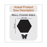 Decorner 30 HexagonBlack 10butterflyGold Acrylic Mirror Wall Sticker|Mirror For Wall|Mirror Stickers For Wall|Wall Mirror|Flexible Mirror|3D Mirror Wall Stickers|Wall Sticker-thumb1