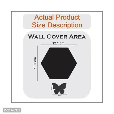Decorner 30 HexagonBlack 10butterflyGold Acrylic Mirror Wall Sticker|Mirror For Wall|Mirror Stickers For Wall|Wall Mirror|Flexible Mirror|3D Mirror Wall Stickers|Wall Sticker-thumb2