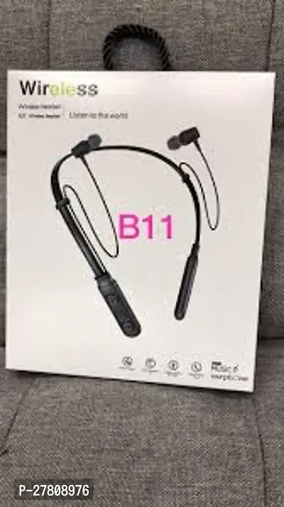 b11 bluetooth neckband Black in colour with single ear BT both are best sound quality.-thumb0