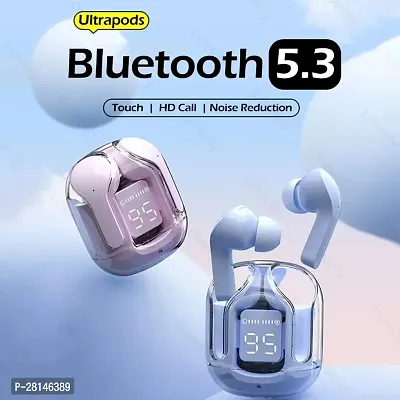 Latest Transparent Ultra -pods Earbuds 8D Stereo Audio, 15 Hours Playtime With Carry Case Bluetooth Gaming Headset (Multicolour, True Wireless)-thumb0