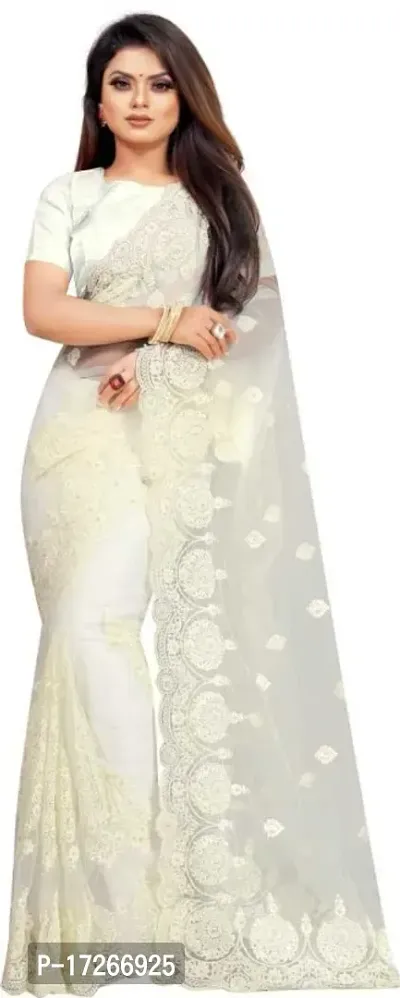 New Net Embroidery Saree For Women-thumb0