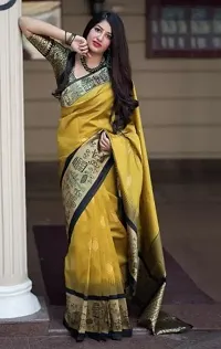 Woman Stylish Art Silk Self Pattern Saree With Blouse Piece-thumb2