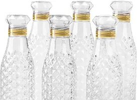 Crystal Water Bottle For Fridge, For Home Office Gym School Boy, Unbreakable 1000 Ml Bottlenbsp;nbsp;(Pack Of 6, Clear, Plastic)-thumb2