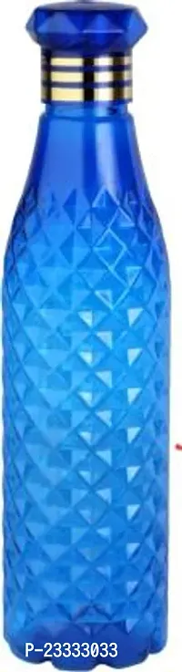 Crystal Diamond Texture Plastic Water Bottle For Fridge For Home For Office With BPA Free And Leak Free 1000 Ml Blue (Pack Of 6)-thumb5