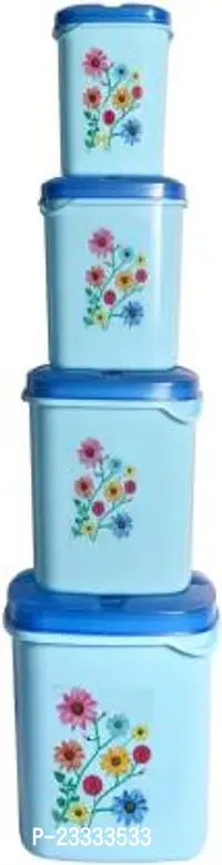 kitchen Grocery Storage Container 8 pcs combo set with BPA-Free, Dispenser Air tight Box for fridge and multipurpose usages.3000ml, 2000ml, 1000ml, 500ml (Blue)-thumb3