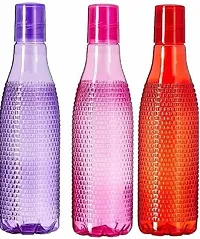 Crystal Dotted Texture Plastic Water Bottle For Fridge For Home For Office With BPA Free And Leak Free 1000 Ml Multi Color (Pack Of 4)-thumb2
