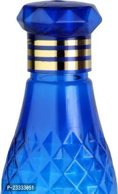 Crystal Water Bottle For Fridge, For Home Office Gym School Boy, Unbreakable 1000 Ml Bottlenbsp;nbsp;(Pack Of 6, Blue, Plastic)-thumb4