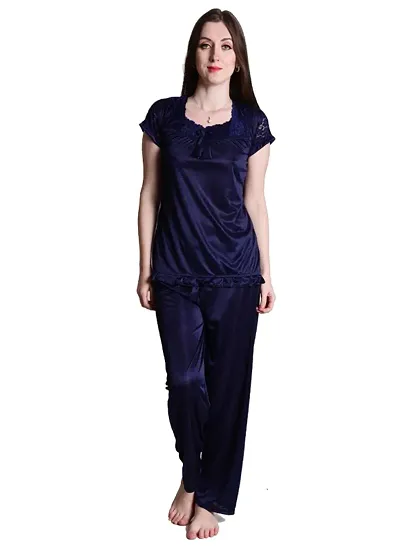 Beautiful Satin Solid Nighty For Women