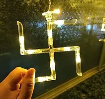 Swastik Om Curtain Warm White String Lights 6 Swastik 6 Om 114 LED 3 Meter Window Curtain Lights with 8 Flashing Modes for Indoor Outdoor Decorati-thumb3