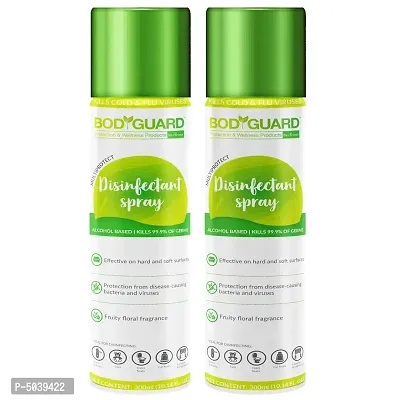 BodyGuard Multipurpose Alcohol Based Disinfectant Spray - 300 ml (2 Pack) , Kills 99.9% Of Germs-thumb0