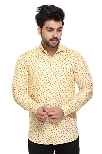 5AM | Cotton Blend Printed Shirt | for Men  BOY | Pack of 1 (X-Large, Lemon)-thumb1