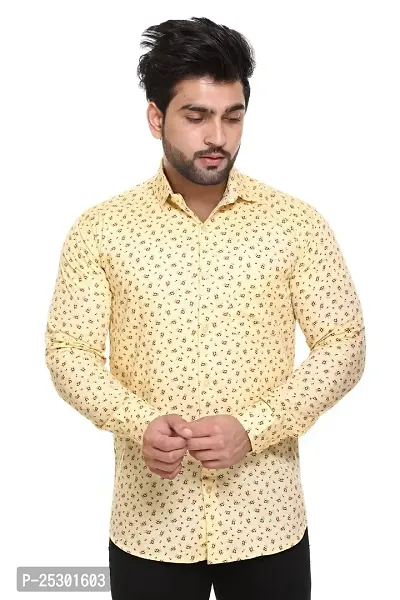 5AM | Cotton Blend Printed Shirt | for Men  BOY | Pack of 1 (X-Large, Lemon)-thumb2