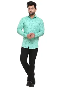 5AM | Cotton Blend Printed Shirt | for Men  BOY | Pack of 1 (Large, Mint Green)-thumb2