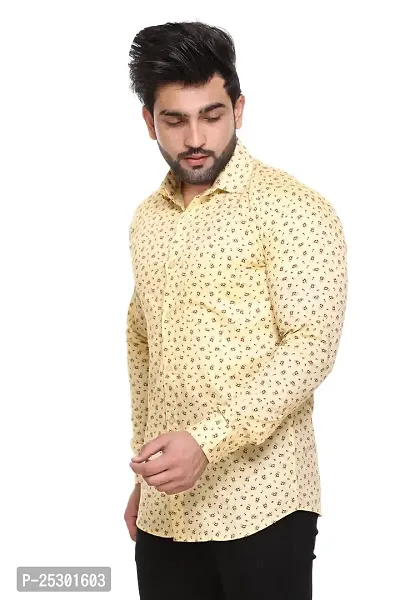 5AM | Cotton Blend Printed Shirt | for Men  BOY | Pack of 1 (X-Large, Lemon)-thumb5