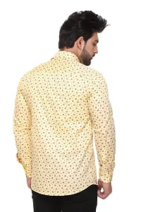 5AM | Cotton Blend Full Sleeves Printed Shirt | for Men  BOY | Pack of 1 (Medium, Yellow)-thumb3