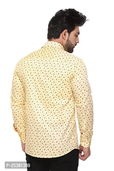 5AM | Cotton Blend Full Sleeves Printed Shirt | for Men  BOY | Pack of 1 (Medium, Yellow)-thumb4