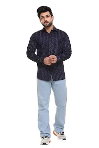 5AM | Cotton Blend Printed Shirt | for Men  BOY | Pack of 1 (Large, Dark Blue)-thumb3