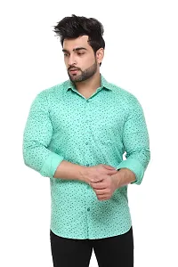 5AM | Cotton Blend Full Sleeves Printed Shirt | for Men  BOY | Pack of 1 (X-Large, Olive Green)-thumb2