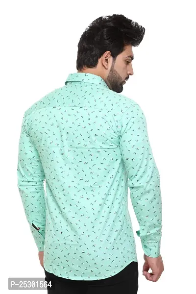 5AM | Cotton Blend Full Sleeves Printed Shirt | for Men  BOY | Pack of 1 (XX-Large, Sea Green)-thumb5