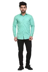 5AM | Cotton Blend Full Sleeves Printed Shirt | for Men  BOY | Pack of 1 (X-Large, Olive Green)-thumb3