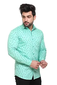 5AM | Cotton Blend Full Sleeves Printed Shirt | for Men  BOY | Pack of 1 (XX-Large, Sea Green)-thumb1