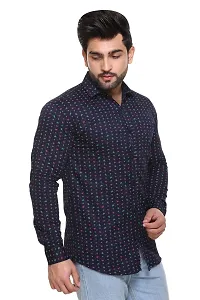 5AM | Cotton Blend Printed Shirt | for Men  BOY | Pack of 1 (Large, Dark Blue)-thumb1