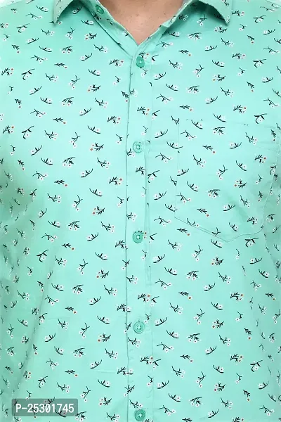 5AM | Cotton Blend Printed Shirt | for Men  BOY | Pack of 1 (Large, Mint Green)-thumb4