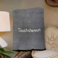 Decormate Microfiber Bath Towel - Grey-thumb1