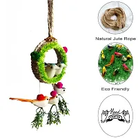 Home Deacute;cor Artificial Hanging Jute Bird Nest Chidiyan Ka Ghosla for Balcony and Garden Decorative Showpiece Pack of 2-thumb2