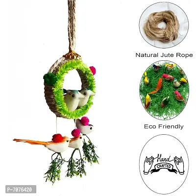 Home Deacute;cor Artificial Hanging Jute Bird Nest Chidiyan Ka Ghosla for Balcony and Garden Decorative Showpiece Pack of 2-thumb3