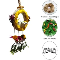 Home D&eacute;cor Artificial Hanging Jute Bird Nest Chidiyan Ka Ghosla for Balcony and Garden Decorative Showpiece Pack of 2-thumb2