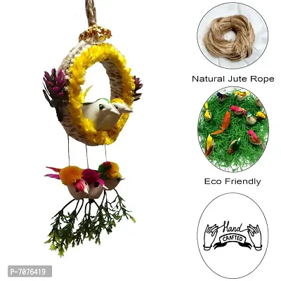 Home D&eacute;cor Artificial Hanging Jute Bird Nest Chidiyan Ka Ghosla for Balcony and Garden Decorative Showpiece Pack of 2-thumb3