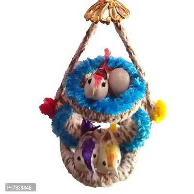 Home Deacute;cor Artificial Hanging Jute Bird Nest Chidiyan Ka Ghosla for Balcony and Garden Decorative Showpiece Pack of 2-thumb4