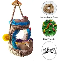 Home Deacute;cor Artificial Hanging Jute Bird Nest Chidiyan Ka Ghosla for Balcony and Garden Decorative Showpiece Pack of 2-thumb2