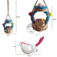 Home Deacute;cor Artificial Hanging Jute Bird Nest Chidiyan Ka Ghosla for Balcony and Garden Decorative Showpiece Pack of 2-thumb4