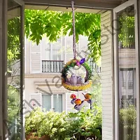 Home D&eacute;cor Artificial Hanging Jute Bird Nest Chidiyan Ka Ghosla for Balcony and Garden Decorative Showpiece Pack of 2-thumb1