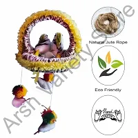 Home D&eacute;cor Artificial Hanging Jute Bird Nest Chidiyan Ka Ghosla for Balcony and Garden Decorative Showpiece Pack of 2-thumb2