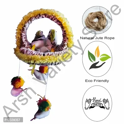 Home D&eacute;cor Artificial Hanging Jute Bird Nest Chidiyan Ka Ghosla for Balcony and Garden Decorative Showpiece Pack of 2-thumb3