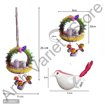 Home D&eacute;cor Artificial Hanging Jute Bird Nest Chidiyan Ka Ghosla for Balcony and Garden Decorative Showpiece Pack of 2-thumb5