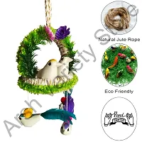 Home Deacute;cor Artificial Hanging Jute Bird Nest Chidiyan Ka Ghosla for Balcony and Garden Decorative Showpiece Pack of 2-thumb2