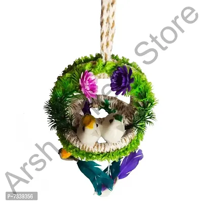 Home Deacute;cor Artificial Hanging Jute Bird Nest Chidiyan Ka Ghosla for Balcony and Garden Decorative Showpiece Pack of 2-thumb4