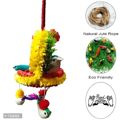 Home D&eacute;cor Artificial Hanging Jute Bird Nest Chidiyan Ka Ghosla for Balcony and Garden Decorative Showpiece Pack of 2-thumb3