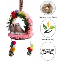 Home Deacute;cor Artificial Hanging Jute Bird Nest Chidiyan Ka Ghosla for Balcony and Garden Decorative Showpiece Pack of 2-thumb2